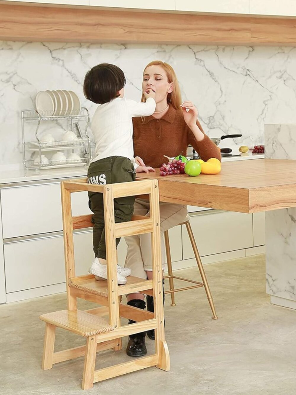 Mother's Helper Adjustable Height Step Stool Safety Counter Level Learning Toddl - Picture 8 of 8